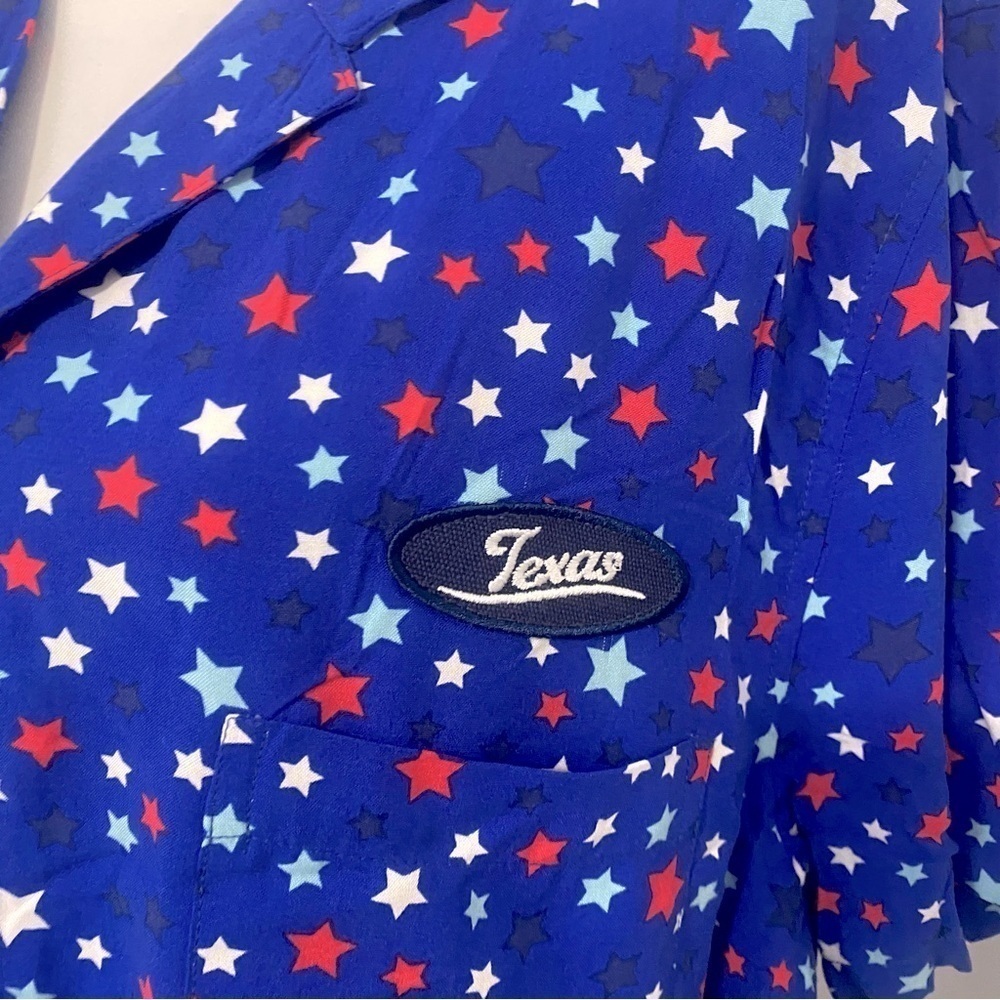 Home Free Colorful Stars Men's Hawaiian Shirt Beach Short Sleeved Button Large